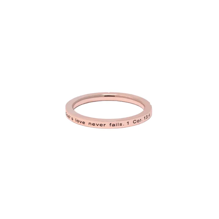 Rings Forever Truth Love Is Patient Diamond CZ Rose Gold Ring