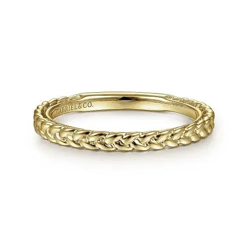 Rings GABRIEL CO 14K Yellow Gold Braided Stackable Ring