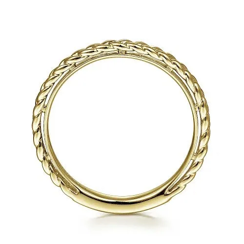 Rings GABRIEL CO 14K Yellow Gold Braided Stackable Ring