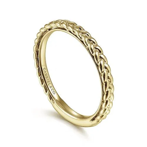 Rings GABRIEL CO 14K Yellow Gold Braided Stackable Ring