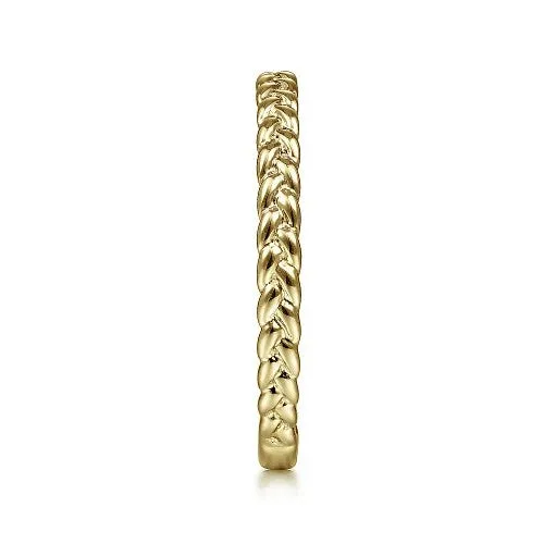 Rings GABRIEL CO 14K Yellow Gold Braided Stackable Ring