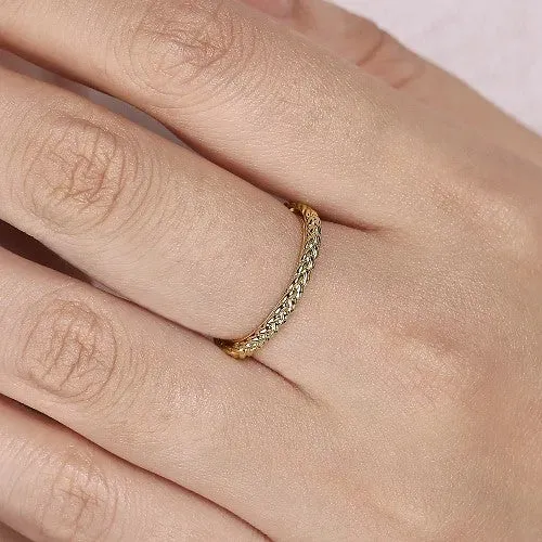 Rings GABRIEL CO 14K Yellow Gold Braided Stackable Ring