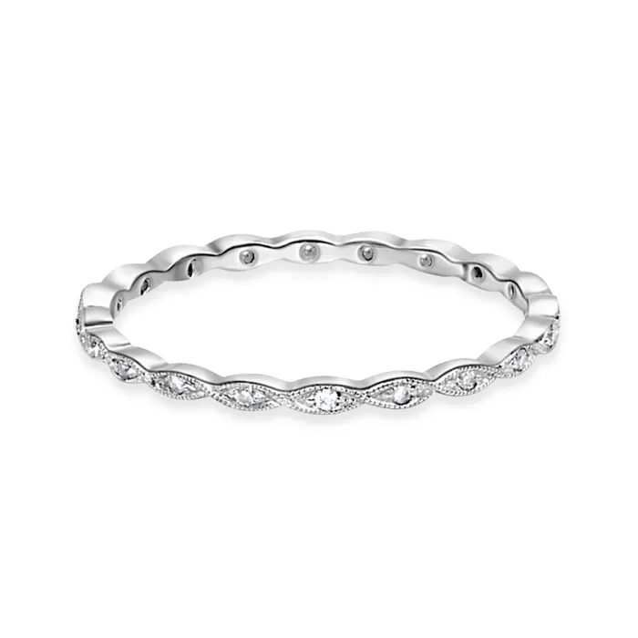 Rings Thin Marquise Shape Diamond Eternity Band Polachecks Collection