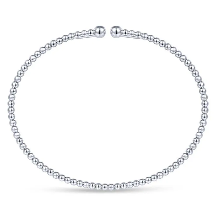 Split 14K White Gold Beaded Bujukan Bangle GABRIEL CO Bracelets