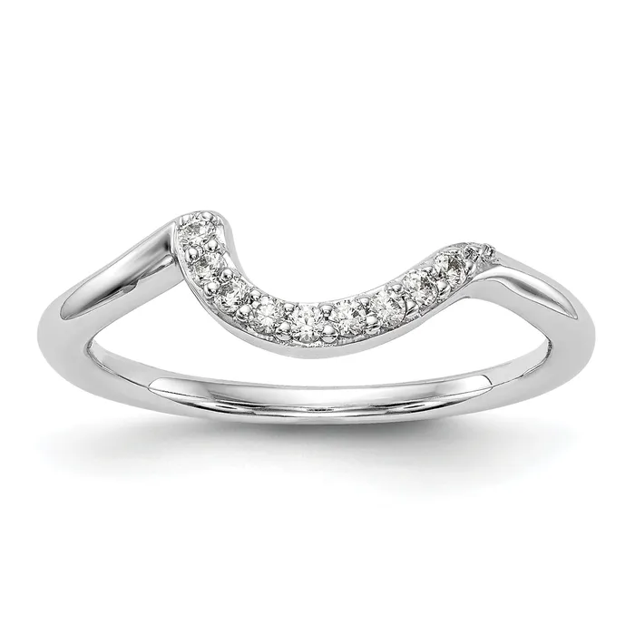 009ct CZ Solid Real 14K White Gold Wedding Wedding Band Ring Goldia Rings