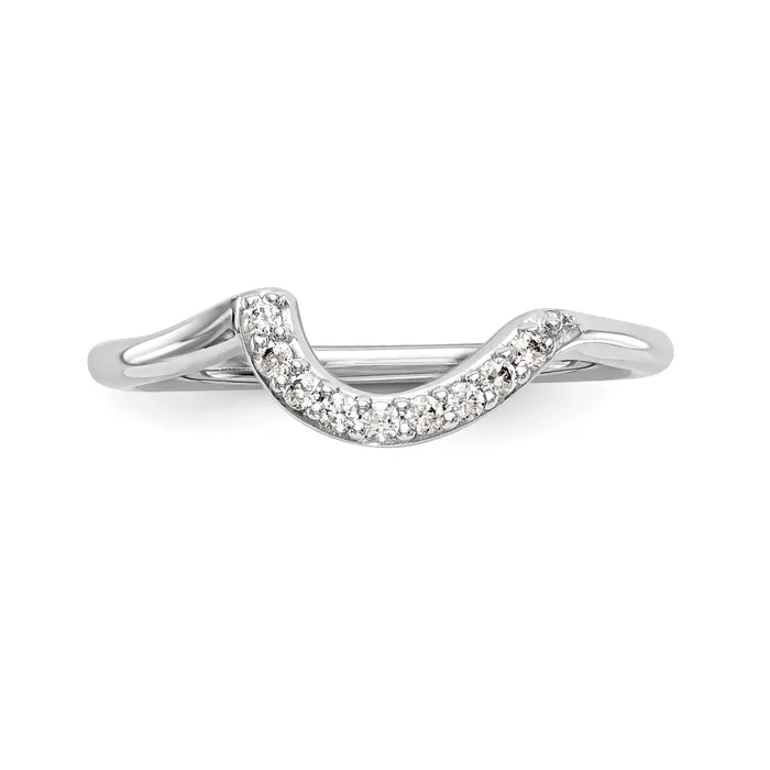 009ct CZ Solid Real 14K White Gold Wedding Wedding Band Ring Goldia Rings