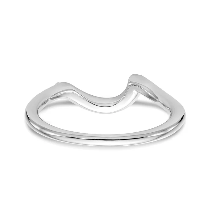 009ct CZ Solid Real 14K White Gold Wedding Wedding Band Ring Goldia Rings