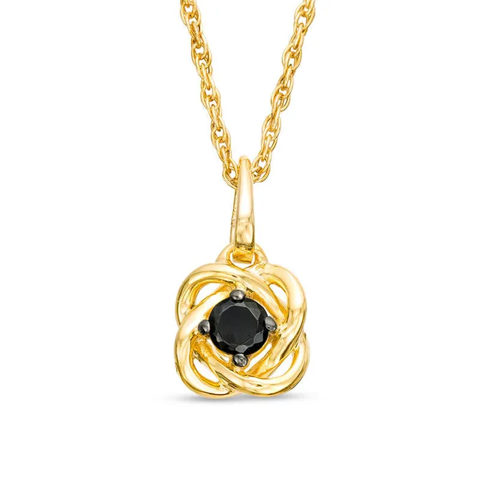 01 CT Enhanced Black Natural Clarity Enhanced Solitaire Swirl Frame Pendant in 10K Yellow Gold Goldia Necklaces 01 CT Enhanced Black Natural Clarity Enhanced Solitaire Swirl Frame Pendant in 10K Yellow Gold Goldia Necklaces