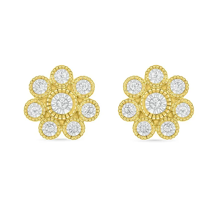 01 CT TW Composite Diamond Flower Stud Earrings in 10K Gold Goldia Earrings 01 CT TW Composite Diamond Flower Stud Earrings in 10K Gold Goldia Earrings