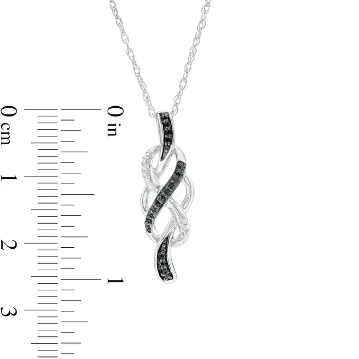 01 CT TW Enhanced Black and White Natural Diamond Infinity Knot Pendant in Sterling Silver Goldia Necklaces 01 CT TW Enhanced Black and White Natural Diamond Infinity Knot Pendant in Sterling Silver Goldia Necklaces