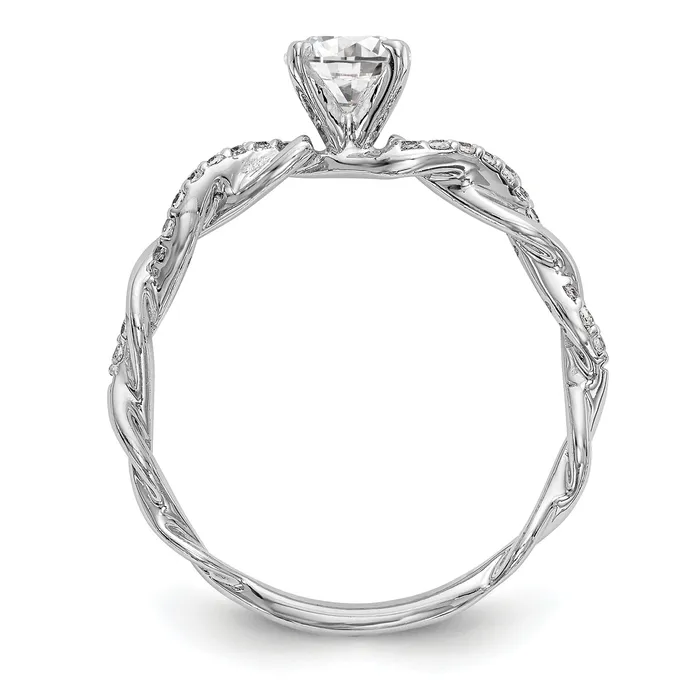 011ct CZ Solid Real 14k White Gold Peg Set CrissCross Engagement Ring Goldia Rings