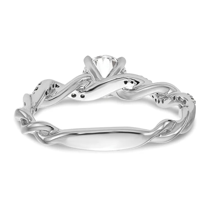 011ct CZ Solid Real 14k White Gold Peg Set CrissCross Engagement Ring Goldia Rings