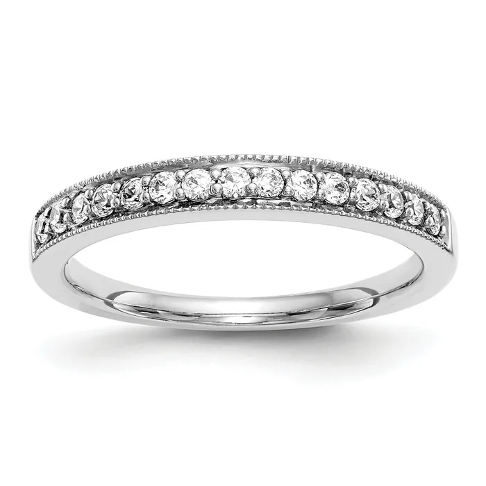 023ct CZ Solid Real 14K White Gold Wedding Band Ring Goldia Rings