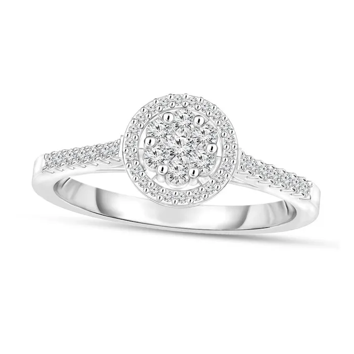 025 CT TW Composite Natural Diamond Frame Promise Ring in Solid 10K White Gold Goldia Rings 025 CT TW Composite Natural Diamond Frame Promise Ring in Solid 10K White Gold Goldia Rings