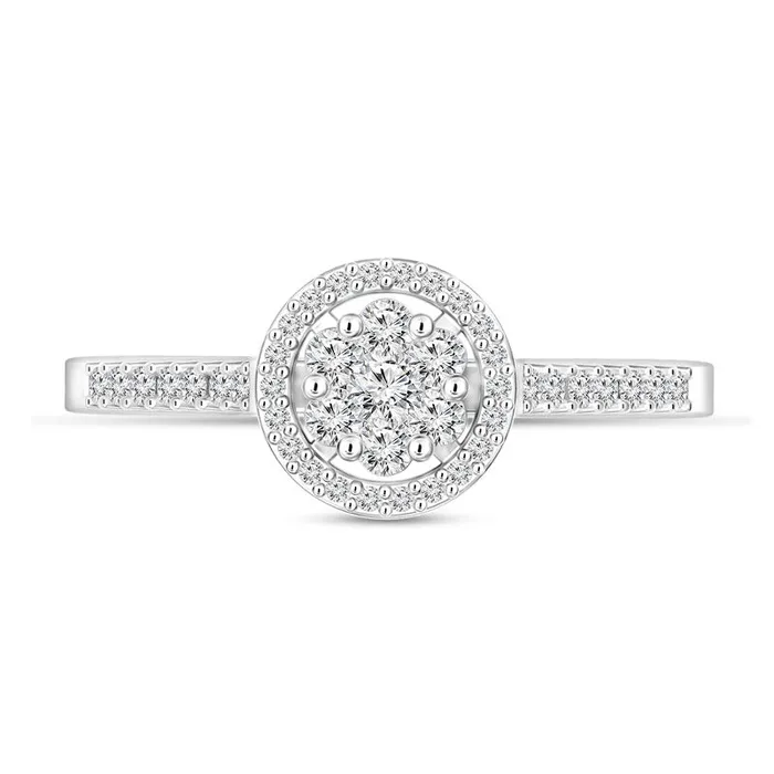 025 CT TW Composite Natural Diamond Frame Promise Ring in Solid 10K White Gold Goldia Rings 025 CT TW Composite Natural Diamond Frame Promise Ring in Solid 10K White Gold Goldia Rings