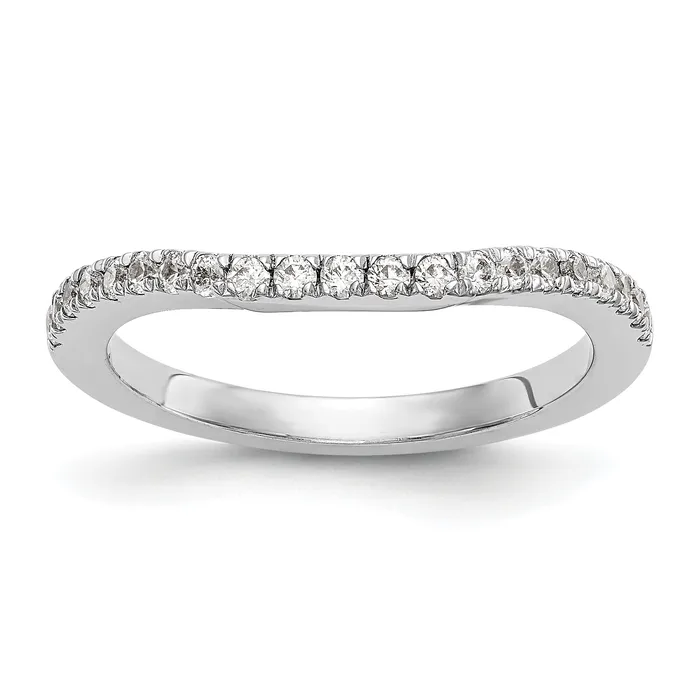 042ct CZ Solid Real 14k White Gold Wedding Wedding Band Ring Goldia Rings