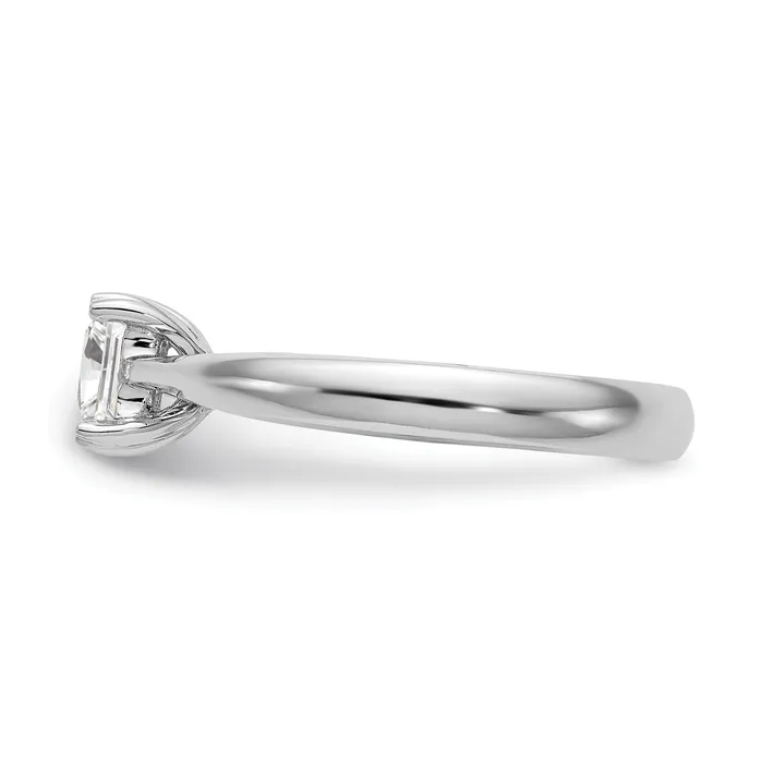 050ct CZ Solid Real 14k White Gold Square Solitaire Engagement Ring Goldia Rings
