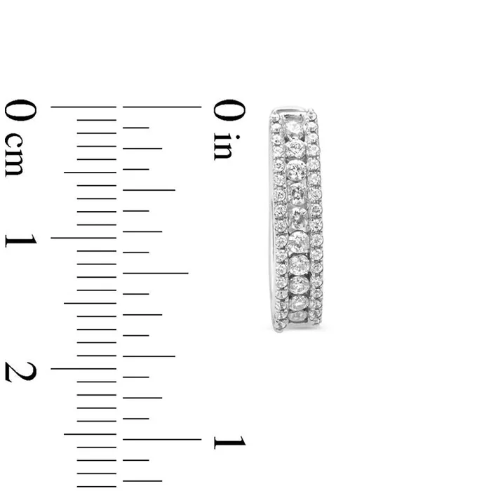 075 CT TW Diamond Triple Row Hoop Earrings in 10K White Gold Goldia Earrings 075 CT TW Diamond Triple Row Hoop Earrings in 10K White Gold Goldia Earrings