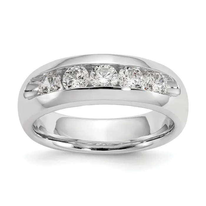 075ct CZ Solid Real 14K White Gold 5Stone Channel Wedding Band Ring Goldia Rings 075ct CZ Solid Real 14K White Gold 5Stone Channel Wedding Band Ring Goldia Rings