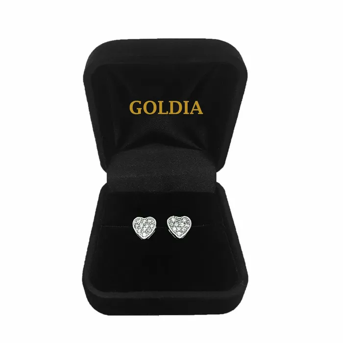015ct I1 Clarity J K Color Natural Diamond Stud Push on Post Earrings in 14k White Gold goldiaca Earrings