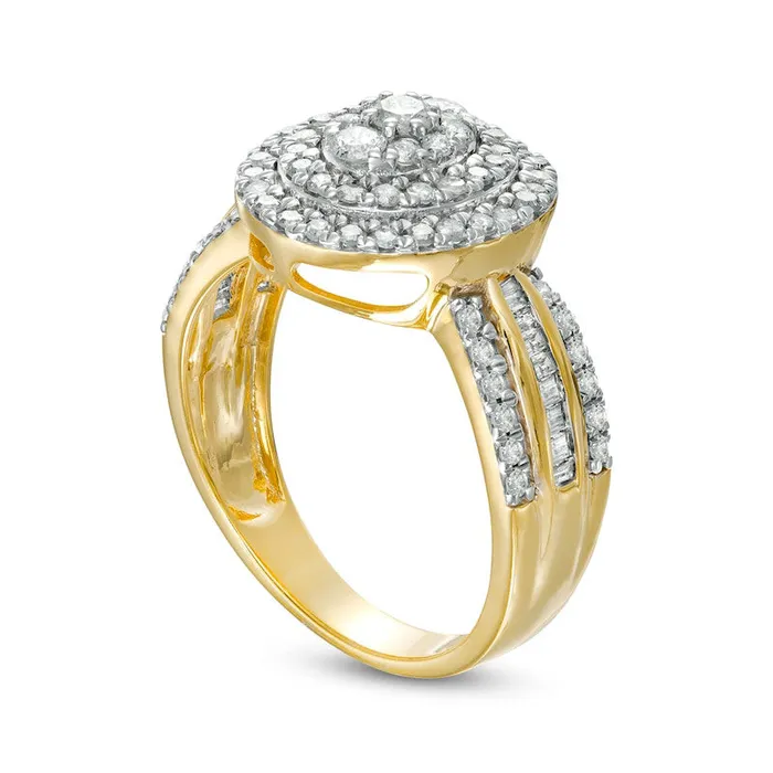 10 CT TW Composite Oval Natural Diamond Double Frame Ring in Solid 10K Yellow Gold Goldia Rings 10 CT TW Composite Oval Natural Diamond Double Frame Ring in Solid 10K Yellow Gold Goldia Rings