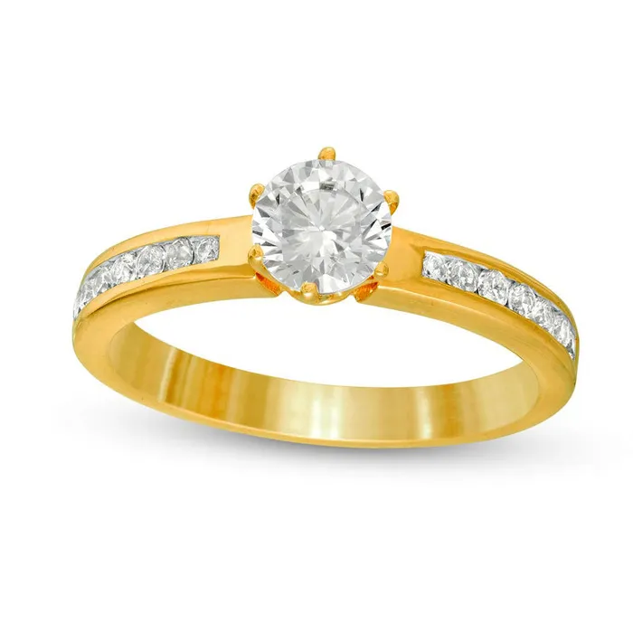10 CT TW Natural Diamond Engagement Ring in Solid 14K Gold Goldia Rings 10 CT TW Natural Diamond Engagement Ring in Solid 14K Gold Goldia Rings