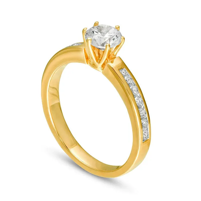 10 CT TW Natural Diamond Engagement Ring in Solid 14K Gold Goldia Rings 10 CT TW Natural Diamond Engagement Ring in Solid 14K Gold Goldia Rings