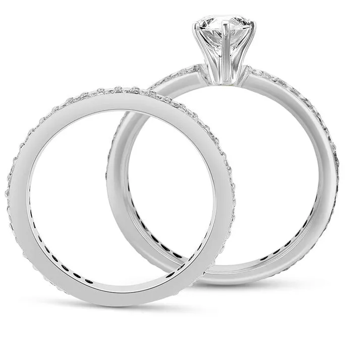 10 CT TW PearShaped Natural Diamond Bridal Engagement Ring Set in Solid 14K White Gold JSI2 Goldia Rings 10 CT TW PearShaped Natural Diamond Bridal Engagement Ring Set in Solid 14K White Gold JSI2 Goldia Rings