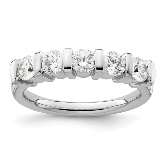 110ct CZ Solid Real 14K White Gold 5Stone Wedding Band Ring Goldia Rings 110ct CZ Solid Real 14K White Gold 5Stone Wedding Band Ring Goldia Rings
