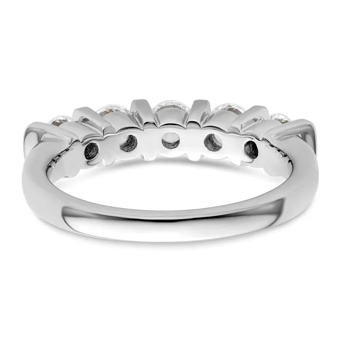 110ct CZ Solid Real 14K White Gold 5Stone Wedding Band Ring Goldia Rings