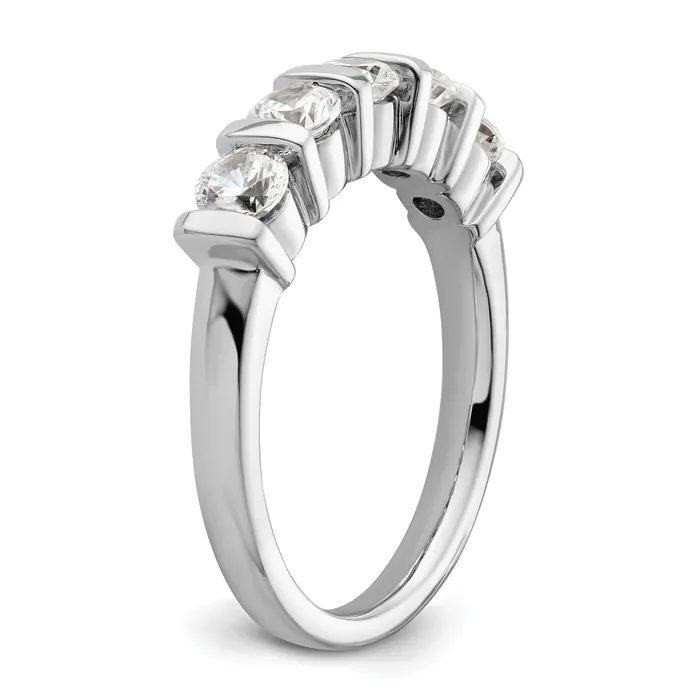 110ct CZ Solid Real 14K White Gold 5Stone Wedding Band Ring Goldia Rings
