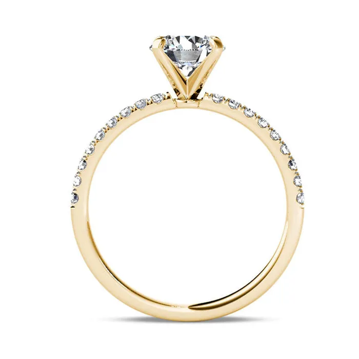 120 CT TW Natural Diamond Engagement Ring in Solid 14K Gold Goldia Rings 120 CT TW Natural Diamond Engagement Ring in Solid 14K Gold Goldia Rings