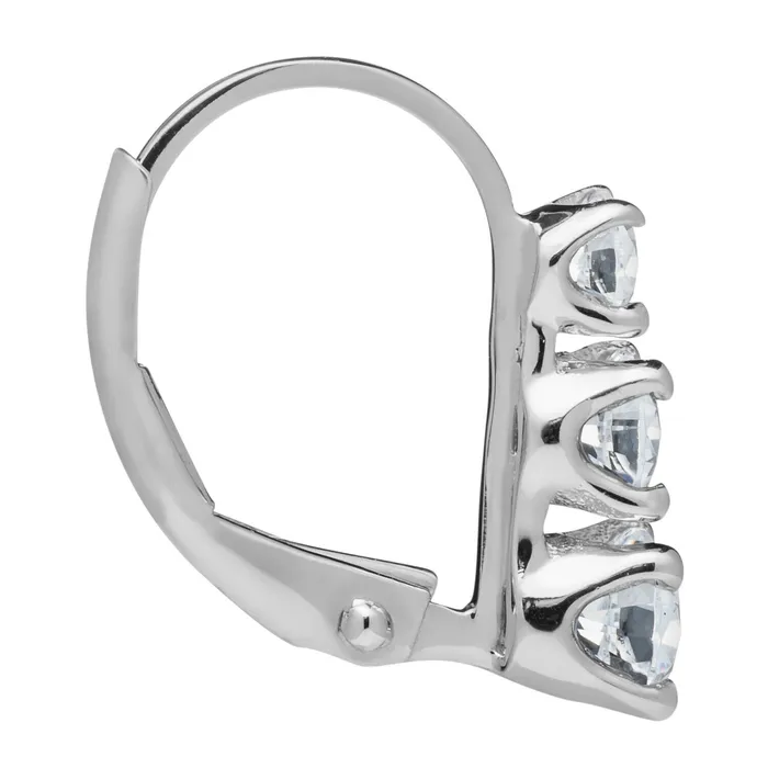 12ct 3 Stone Genuine Diamond Earrings 14K White Gold Goldiacom Earrings