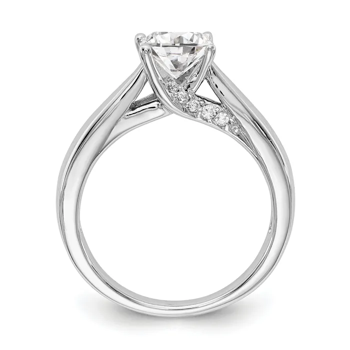 150ct CZ Solid Real 14K White Gold Round Solitaire Engagement Ring Engagement Ring Goldia Rings