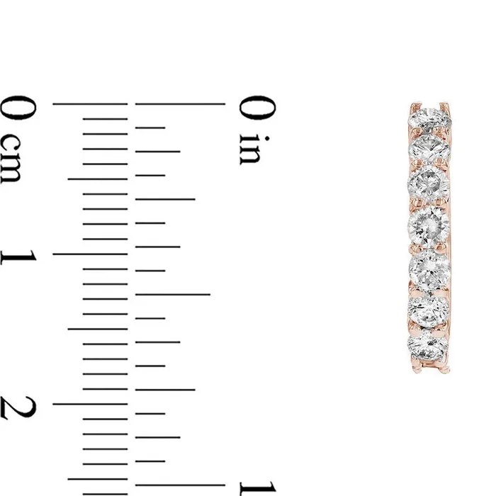 1 CT TW Diamond Huggie Hoop Earrings in 14K Rose Gold Goldia Earrings 1 CT TW Diamond Huggie Hoop Earrings in 14K Rose Gold Goldia Earrings