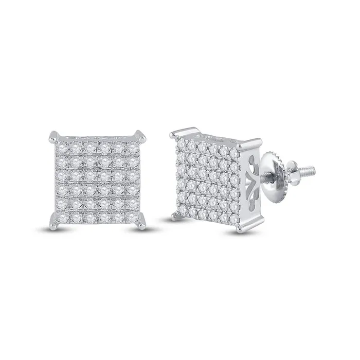 10k Yellow Gold Round Diamond Cindys Dream Square Cluster Earrings 34 Cttw gndatlanta Earrings 10k Yellow Gold Round Diamond Cindys Dream Square Cluster Earrings 34 Cttw gndatlanta Earrings