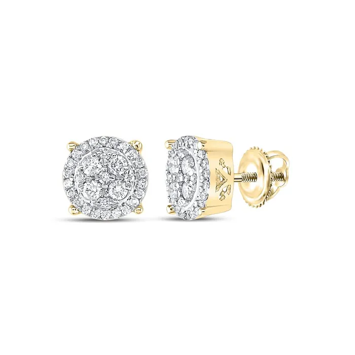 10k Yellow Gold Round Diamond Cluster Earrings 12 Cttw gndatlanta Earrings 10k Yellow Gold Round Diamond Cluster Earrings 12 Cttw gndatlanta Earrings