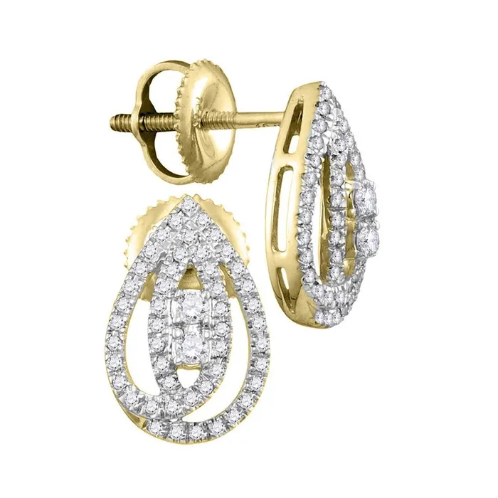 10k Yellow Gold Round Diamond Teardrop Earrings 14 Cttw gndatlanta Earrings 10k Yellow Gold Round Diamond Teardrop Earrings 14 Cttw gndatlanta Earrings