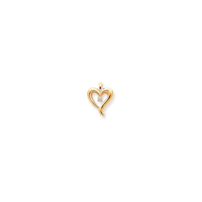 14k A Diamond heart pendant Goldiacom Necklaces