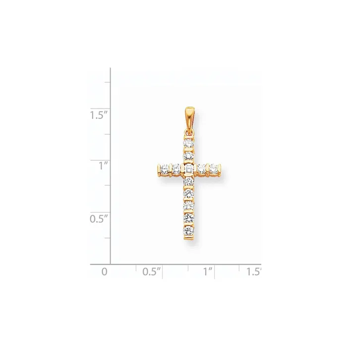 14k AAA Diamond cross pendant Goldiacom Necklaces