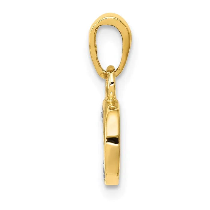 14k and Rhodium Polished 01ct Diamond Initial D Pendant Goldiacom Necklaces
