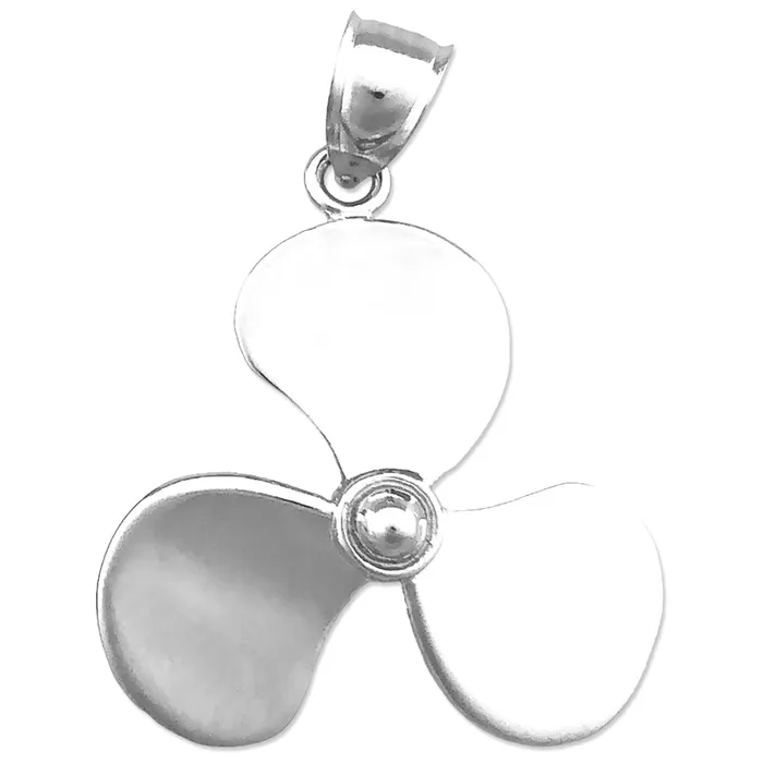 14K Gold 26MM 3D Propeller Pendant Goldia Necklaces
