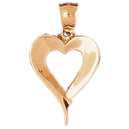 14K Gold 26MM Floating Heart Pendant Goldia Necklaces