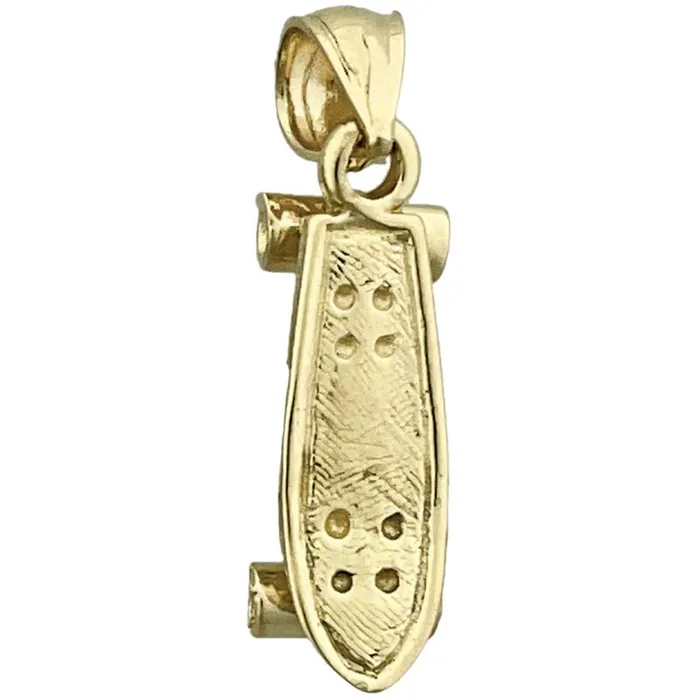 14K Gold 3D Skateboard Charm Goldia Charm Necklaces