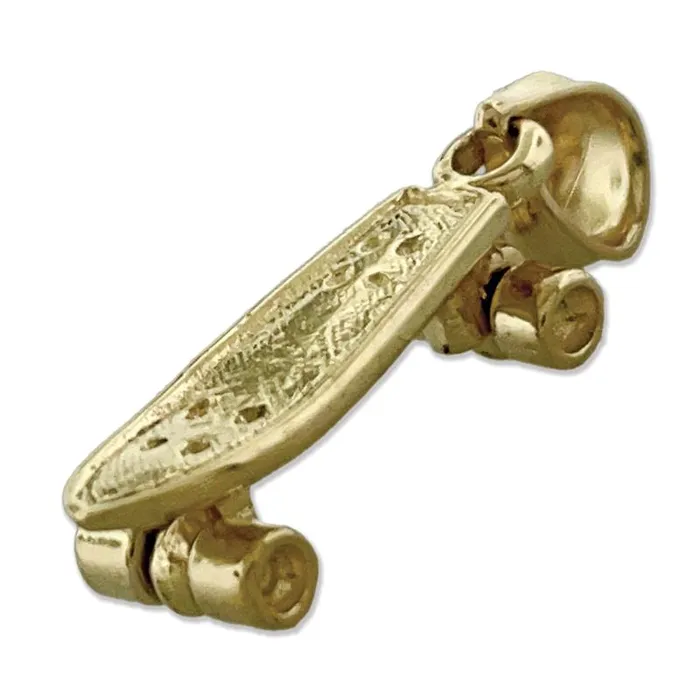 14K Gold 3D Skateboard Charm Goldia Charm Necklaces