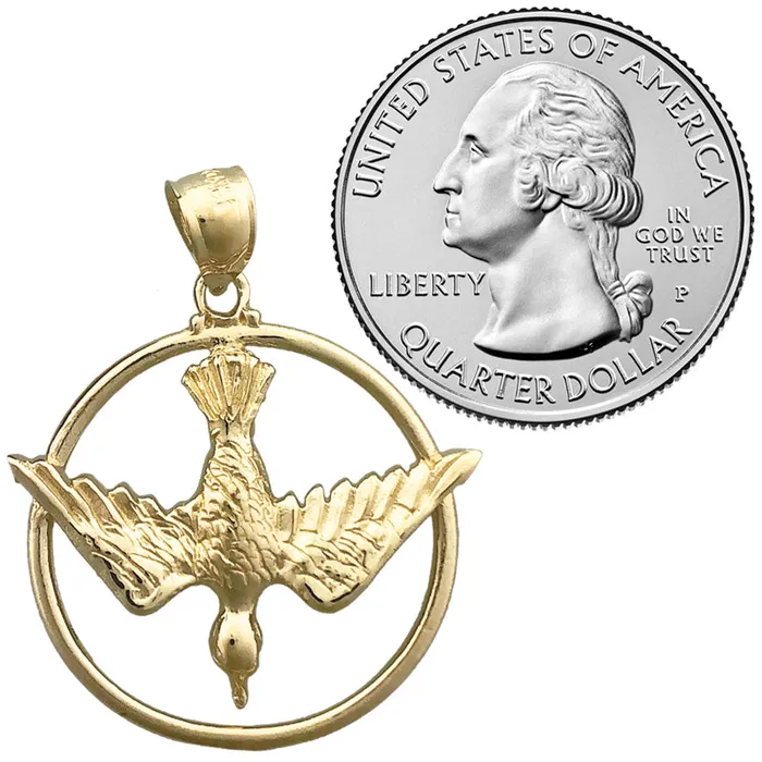 14K Gold Encircled Holy Spirit Dove Medallion Goldia PreStyled Sets