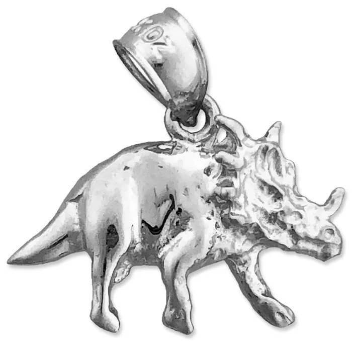 14K Gold Prehistoric Triceratops Charm Goldia Charm Necklaces