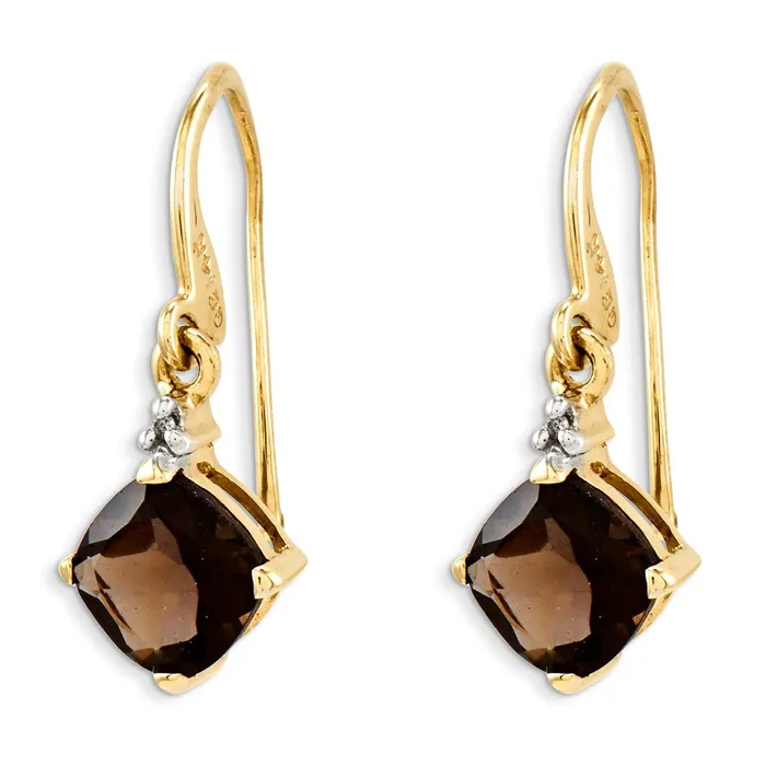 14k Smok Yellow Gold Quartz u0026 Real Diamond Dangle Earrings Goldia Earrings 14k Smok Yellow Gold Quartz u0026 Real Diamond Dangle Earrings Goldia Earrings
