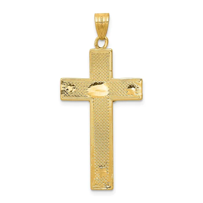 14k Twotone Gold Diamond Cut Crucifix Pendant Goldia Rings