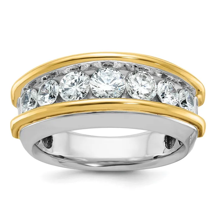 14k Twotone Gold Mens 2 carat Diamond Complete Ring Goldia Rings